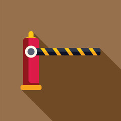 Poster - closed boom barrier blocking cars from entering a restricted area