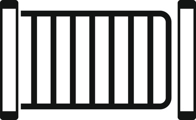 Poster - simple icon of a metal barrier controlling access to a restricted area