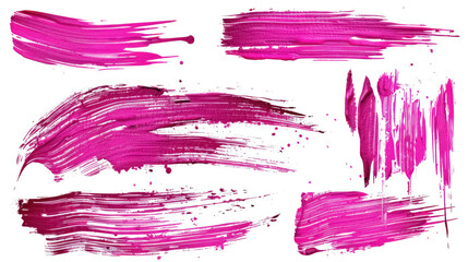 Sticker - vibrant magenta paint brush strokes isolated on white for creative and artistic designs