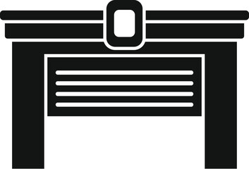 Poster - automatic garage door with remote control icon in simple style isolated on white background