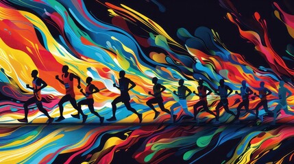 Sticker - Colorful Light Swirl Design for Running Competition