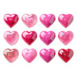 © CrystallineCreative - pink hearts isolated on transparent background png