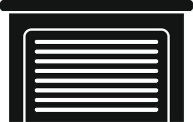 Poster - simple icon of a closed garage door, symbolizing security and peace of mind