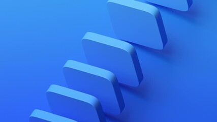 Poster - Abstract animation, rotating blue blocks, 4k looping video, 3d render