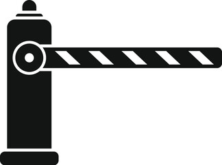 Poster - black and white icon of a parking barrier restricting access