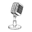 © Riza - line art drawing illustration of a old microphone