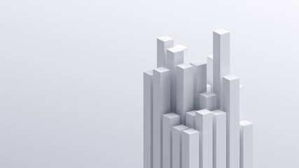 Fototapete - Abstract animation, geometric design with moving blocks, 4k looping video, 3d render