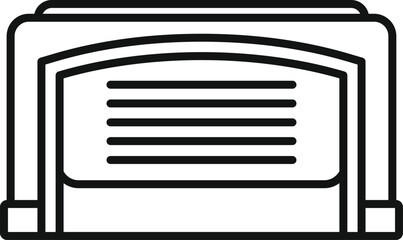 Poster - Outline icon representing an automatic garage door, ideal for projects related to home improvement, construction, and security