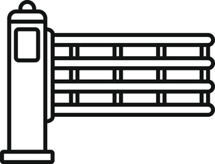 Poster - automatic security gate is blocking entrance to restricted area