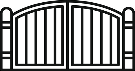 Poster - modern gate is providing security and privacy for a property entrance