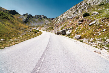 Wall Mural - View from one of the highest roads in Greece, the Baros pass.