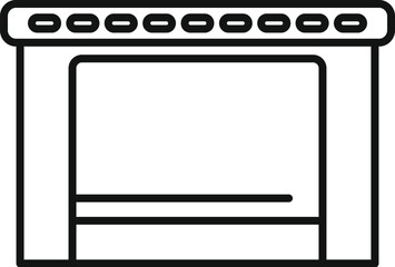 Poster - Line drawing of a kitchen stove top showing the surface burners for cooking food