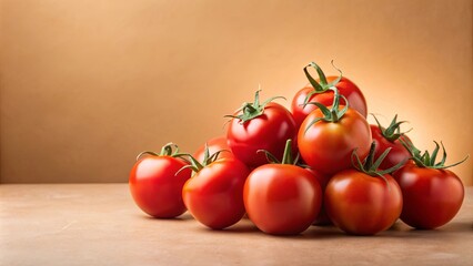 Fresh natural farm tomatoes isolated on beige background, tomatoes, fresh, natural, farm, organic, healthy, vegetables, red