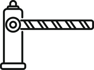 Poster - simple line icon of a parking barrier gate system controlling access to a paid parking lot or privat