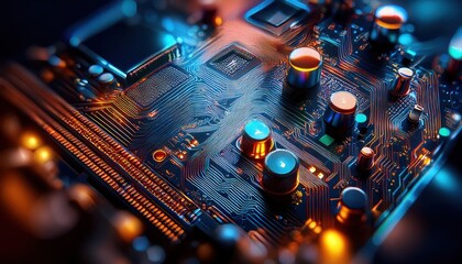 Poster - High-Resolution Close-Up of a Circuit Board