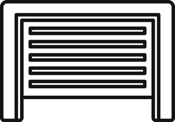 Poster - simple outline icon of a garage door, perfect for projects related to home improvement, construction