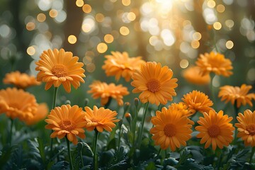 Wall Mural - Orange Flowers in a Soft Light