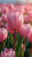 Wall Mural - Pink Tulip Field