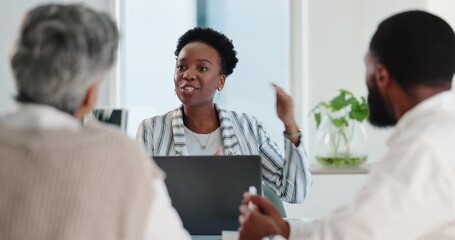 Aufkleber - business, woman and discussion in office for meeting with management consultant, collaboration and c