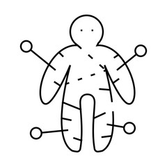 voodoo doll line icon vector. voodoo doll sign. isolated contour symbol black illustration