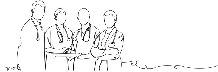 Wall Mural - line art doctor illustration  background