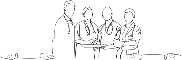 Wall Mural - line art doctor illustration  background