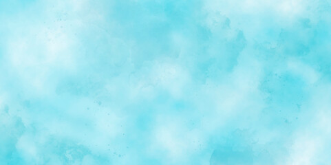 Wall Mural - Abstract watercolor blue painted white clouds with pastel sky wallpaper. Cloud sky pastel abstract gradient blurred. soft light sky image canopy blue wallpaper or background.