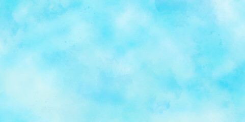 Wall Mural - Abstract watercolor blue painted white clouds with pastel sky wallpaper. Cloud sky pastel abstract gradient blurred. soft light sky image canopy blue wallpaper or background.