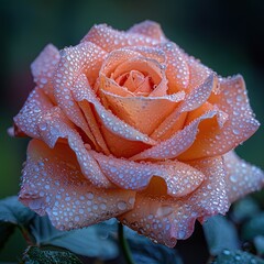 Canvas Print - Dew Drops on a Rose