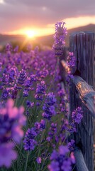 Wall Mural - Lavender Field Sunset