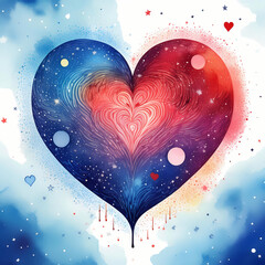 Wall Mural - Galaxy Heart, Heart in the sky