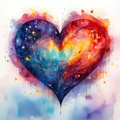 Wall Mural - Galaxy Heart, Heart in the sky