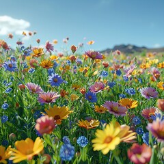 Canvas Print - Vibrant Wildflower Meadow