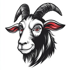 Canvas Print - Goat head mascot logo, AI generated Image