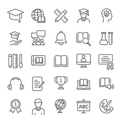 Wall Mural - education thin line icons collection. editable stroke. for website marketing design, logo, app, temp