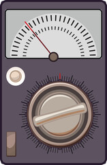 Poster - Analog voltmeter measuring voltage with dial, needle, and knob