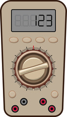 Poster - digital multimeter showing measurement value, with buttons and rotary knob