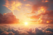 Sunset sky with beautiful dramatic clouds version 55