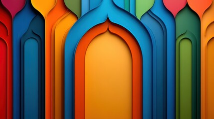 Wall Mural - Abstract Colorful Arches Pattern