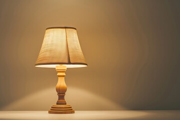 Sticker - Classic table lamp casting a warm, soothing glow against a plain background, ideal for home interiors.