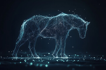 Wall Mural - horse. Digital wireframe polygon illustration. technology of lines and points.	
