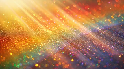 Poster - Prismatic Light Rainbow, Glittery Sunlight Overlay