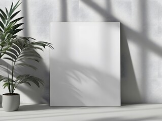 White poster mockup displayed on a plain background, with subtle shadows and simple design