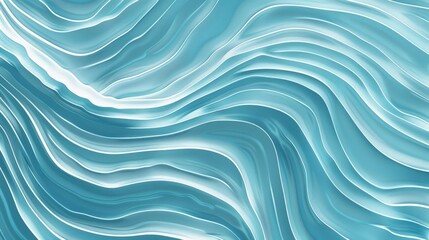 Canvas Print - Blue and white wavy lines on a Tosca background image for wallpaper.