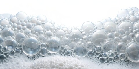 Soap foam texture with bubbles isolated on a white background, shampoo, bubbles, clean, hygiene, suds, washing, lather