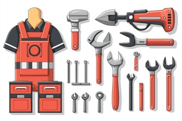 Poster - Mechanic Tools Set Illustration