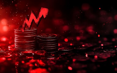 Poster - Close-Up of Cracked Coins and Torn Banknotes on Dark Background Symbolizing Economic Breakdown
