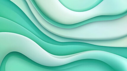 Wall Mural - A vibrant green fluid wave design, blending modern textures and cartoon elements for a fresh, abstract look.