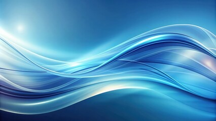 Abstract background with elegant blue flowing waves. Smooth light pattern, elegant, blue, flowing, waves, smooth, light