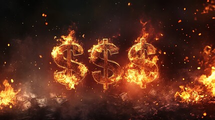 Poster - Digital Screen Displaying Crashing Stock Market Graph in Red with Dark Background Representing Crisis